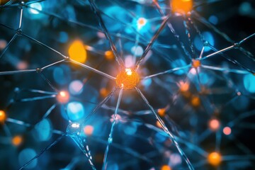 Wall Mural - Abstract Network of Neural Connections