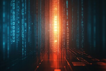 Wall Mural - Futuristic Digital Data Stream