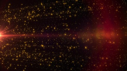 Wall Mural - bright star flare emitting streaks across void scattering particles and glowing red nebula