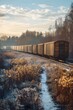 © ZM  - The freight train slowly travels under the sunshine
