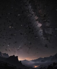 Wall Mural - Millions of stars blaze across an inky black sky, creating a mesmerizing celestial display ,  night scene,  dark