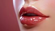 © Harry - Closeup Shiny Glossy Lips Red Pink Beauty Makeup Fashion Female Model Attractive Sensual Glamour Beautiful Woman Perfect Smooth Skin Care Cosmetics