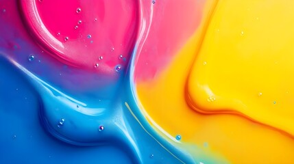 Wall Mural - Colorful Liquid Paint Swirls in Bright Background Perfect for Art