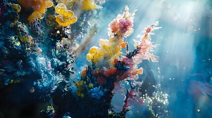 Wall Mural - Colorful Liquid Paint Swirls in Vibrant Abstract Background Art