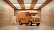 © Sekai - Explore The Reliable Rust Orange Delivery Van With Padded Cargo Protection And Enhanced Efficiency Today