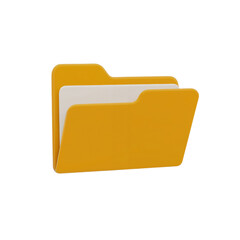 Wall Mural - yellow digital file folder icon 3d render isolated white background web on transparent background
