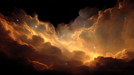 Wall Mural - A majestic cosmic cloud display of glowing nebulae.
