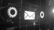 © Sampao - Visual concept of envelope and gear icons representing automated email marketing system