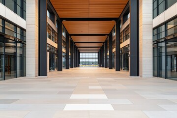 Aufkleber - Modern airport terminal with empty commercial ad board for brand advertisement opportunity