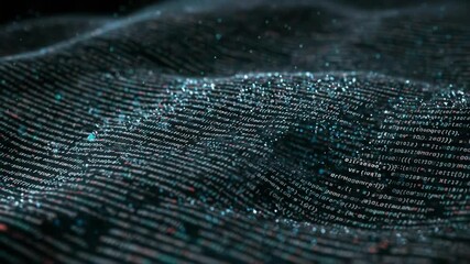 Abstract representation of code flowing, modern and techy visual.