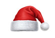© Ebe - 赤いサンタ帽子は透明な背景に白い毛皮のトリムと伝統的なクリスマスの喜びを象徴します