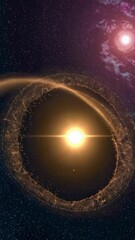 Wall Mural - a large, glowing hole in the sky with a bright yellow light shining from it