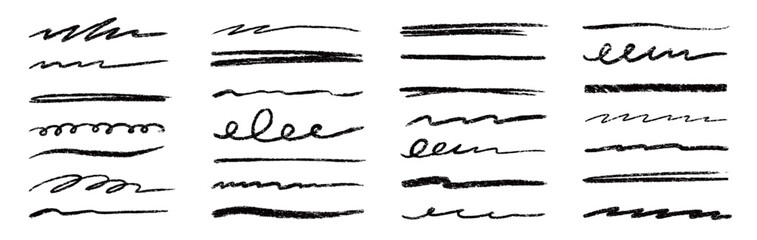 Aufkleber - Line brush doodle stroke pencil pen sketch vector texture. Handwritten marker paint chalk paper cross, grunge draw emphasis. Scribble crayon pencil stroke doodle underline shape. Vector illustration