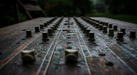 Weathered knobs and lines on wood