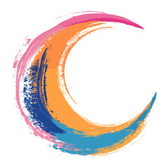 Wall Mural - moon shape illustration colorful art vector