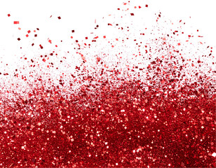 Wall Mural - red glitter cascading over black