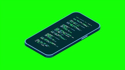 Wall Mural - isometric smartphone animation. simple flat isometric phone. smartphone device isometric technology.