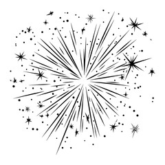 Wall Mural - sparkle effect black white fireworks vector