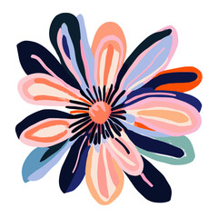 Wall Mural - flower shape illustration colorful art vector