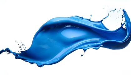 Aufkleber - Blue Paint Splash Flowing Isolated on White Background