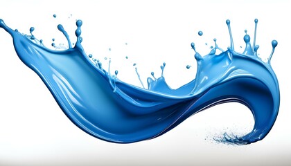 Aufkleber - Blue Paint Splash Flowing Isolated on White Background