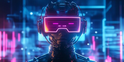 Poster - A modern animation studio utilizing robotic animation tools and neon-infused frames, generating dynamic animations.