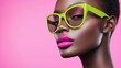 © Berkah1789 - A beautiful woman wearing sunglasses with striking makeup is shown