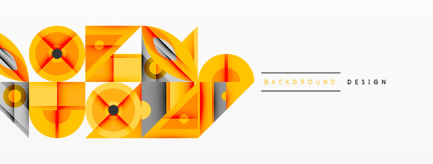 Leinwandbilder - Abstract geometric shapes, orange tones, modern design. Minimalist composition with layered elements, clean aesthetic.
