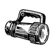 © creativestall - Portable flashlight illustration in vintage style