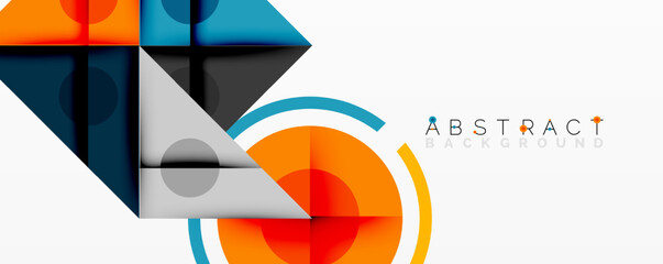 Aufkleber - Modern geometric design. Overlapping shapes, vibrant colors create dynamic composition. Clean lines, minimalist aesthetic.
