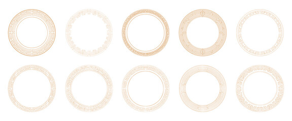 Wall Mural - elegant circular decorative frame designs isolated illustration, vector set