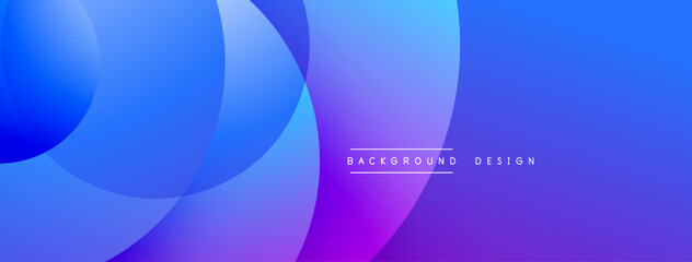 Leinwandbilder - Abstract gradient background. Overlapping circles create dynamic visual effect. Blue, purple hues dominate composition. Minimalist design elements present.