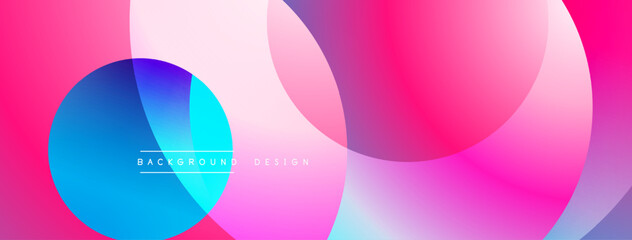 Leinwandbilder - Abstract vibrant circles overlap. Pink, blue hues create modern background design. Smooth gradients offer dynamic visual effect.