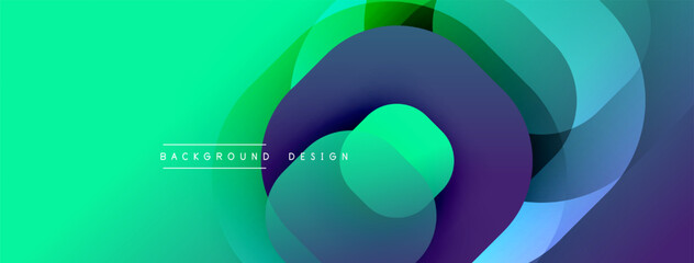 Leinwandbilder - Abstract design features flowing shapes, vibrant turquoise, purple hues. Modern background suggests movement, energy, dynamic composition.