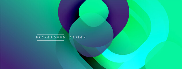 Leinwandbilder - Abstract fluid shapes, vibrant colors blend. Modern design, gradients create dynamic visual effect. Text reads background design.