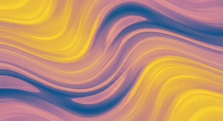 Wall Mural - Abstract Wave Pattern with Yellow Blue and Purple