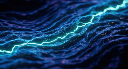 Wall Mural - Lightning Bolt Over Abstract Dark Surface