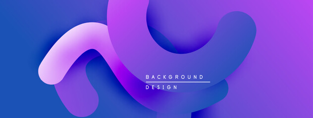 Aufkleber - Abstract fluid shapes, vibrant purple, blue hues. Modern design element, background texture, smooth gradients present.