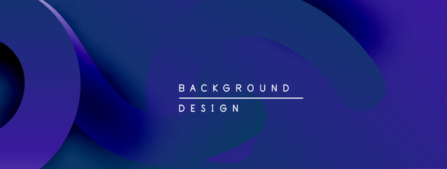 Poster - Abstract blue background. Overlapping shapes create dynamic visual effect. Text reads background design. Modern, simple presentation.
