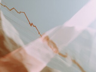 Fototapete - Minimalist Economic Decline Visualization Soft-Toned Gradient Recession Indicator with Macro Trend Analysis for Strategic Financial Reporting