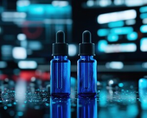 Aufkleber - Digital Wellness Revolution Cutting-Edge Blue Light Defense Serum with Futuristic Tech Aesthetic - Optimizing Visual Performance for Modern Professionals