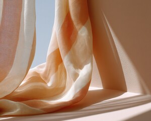 Aufkleber - Ethereal Minimalism Soft-Hued Textile Design Exploring Light, Texture, and Tranquil Aesthetic Trends in Contemporary Interior Styling