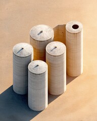 Leinwandbilder - Minimalist Agricultural Infrastructure Sustainable Grain Storage Solutions Reimagining Modern Farming Efficiency with Architectural Design Precision