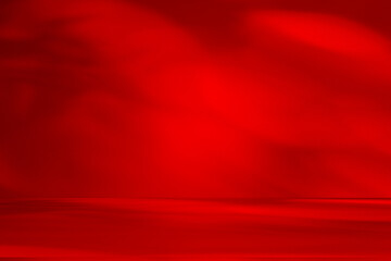 Fototapete - Wall interior background, studio and backdrops show products.with shadow from window color Red background for text insertion and presentation product	
