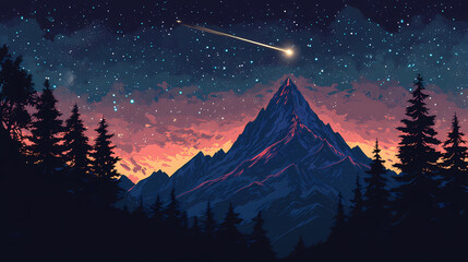 Wall Mural - majestic mountain peak