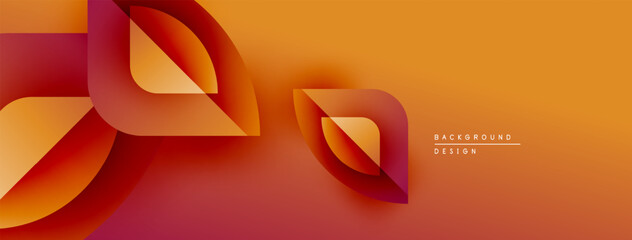 Poster - Abstract orange design. Smooth flowing shapes create dynamic visual effect. Warm color palette, modern aesthetic. Background element for projects.
