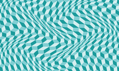 Poster - abstract 3d cube wave pattern art.