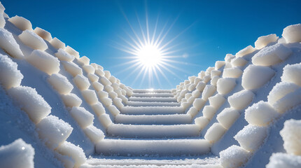 a set of steps made of salt crystals.