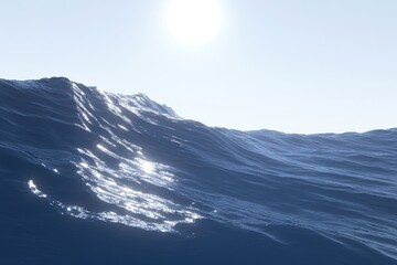 azure waves cresting under bright sun