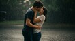 © Siasart Stock - Photo Couple Kissing Passionately in Rain